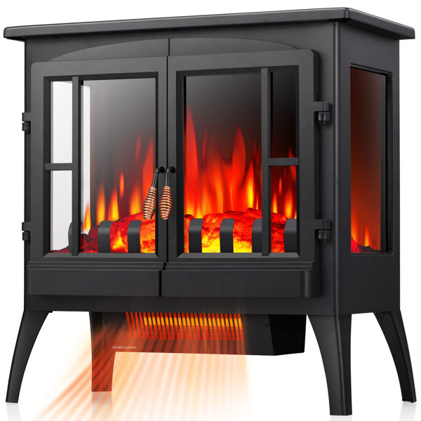 R.W.FLAME 23.1''W Portable 3D Infrared Electric Fireplace Stove,1000W/1500W Freestanding
